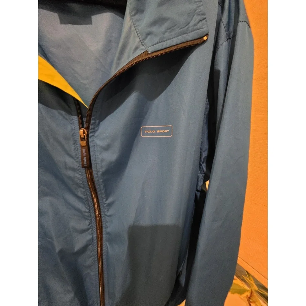 VTG Royal Blue Ralph Lauren Polo Sport Windbreaker Jacket L Preppy Nautical